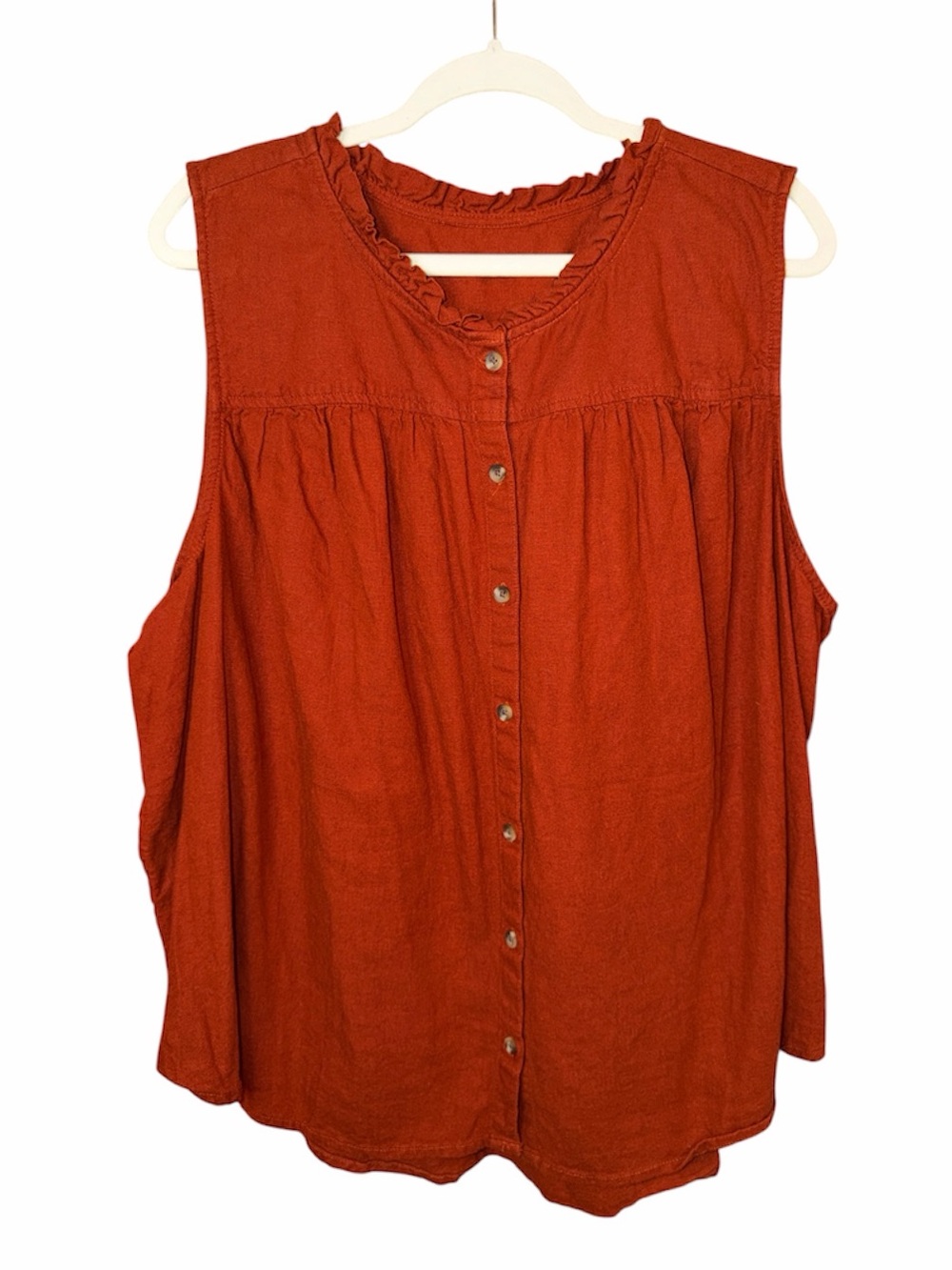 Burnt Orange Sleeveless Top, Size 3X